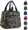 Mziart Lonchera para mujeres y hombres, bolsa de almuerzo aislada, reutilizable, pequeña lonchera térmica, lonchera bento para trabajo, viajes, picnic (camuflaje verde)