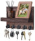 Kldgris Porte Clef Mural, Porte-Clés Mural en Bois, Porte Courrier Mural, avec 5 Crochets à Clés, pour Salon, Salle de Bain, Cuisine, Les Entrées, Couloirs (Brun)