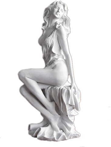 HABITZ Griechische Göttin Figur Kunstharzstatue Klassische Aphrodite Skulptur Gebundener Marmor Polyresin Schmückt Den Schreibtisch Bücherregal Wandregale Heimbüro Dekorationszubehör(NSDX08)