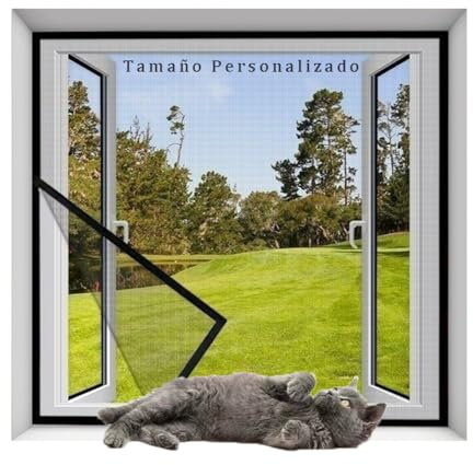 Lesone Red para Ventanas a Prueba de Gatos, Malla Anti-Pájaros y Anti-Mosquitos, Malla de Fibra de Vidrio, Malla Aislante Invisible para Ventanas y Balcones, Personalizado