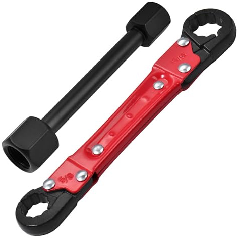 LEONTOOL Plumbing Tools Angle Stop Wrench Kit, Double Ended Pipe Wrench, Professional Angle-On Wrenches for Installing New Compression Angle Stop and Removing the Compression Ring in Tight Spaces