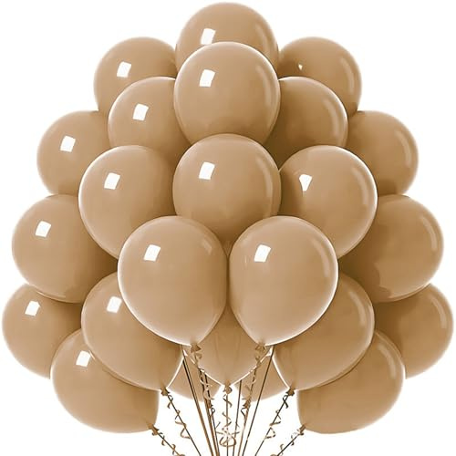 Gleemix 20 Stück Luftballons Braun, 10 Zoll Braune Luftballons, Geburtstagsdeko Braun, Braune Ballons für Geburtstag und Party Deko