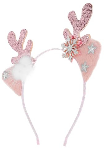 VICASKY Bandeau de Noël avec Cerf Bandeau de Noël Renne Décoratif et Original Rose