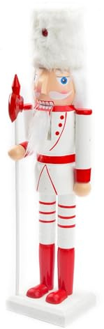 tuwiwol Figures Toy Doll Large Nutcrackers Large Soldier Festive Look For Holiday Season Decorations Christmas Cake Dolls ! Nutcracker Soldier Standing On Wooden Base.Well Handpainted