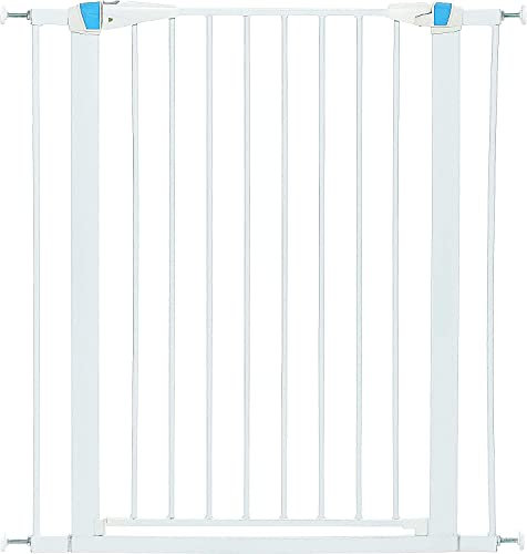 MidWest Homes for Pets - Puerta para mascota con tira brillante fosforescente, alto de 99,06 cm, en acero con barrotes, ancho de 96,52 cm, el marco se ilumina en la oscuridad, 2939SW-GL, blanco roto
