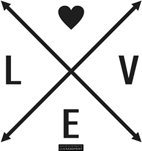CLICKANDPRINT Aufkleber » Love Pfeile, 270x66,8cm, Schwarz Reflektierend • Dekoaufkleber/Autoaufkleber/Sticker/Decal/Vinyl