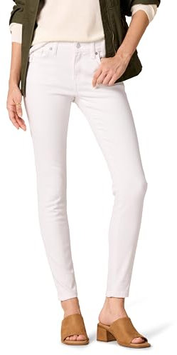 Amazon Essentials Women's Mid-Rise Stretchy Skinny Jeans - Discontinued Colours, White, 18