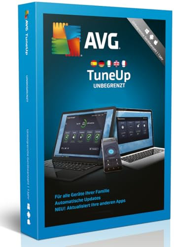 AVG TuneUp 2025 | Unbegrenzte Geräteanzahl | 1 Jahr | Junk-Dateien entfernen und das System beschleunige | - für Windows, macOS, und Android