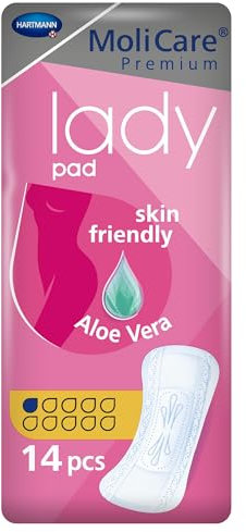 MoliCare Premium lady pad, Inkontinenz-Einlage für Frauen bei Blasenschwäche, Aloe Vera, 1 Tropfen, 12x14 Stück - Vorratspackung