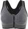 CLOUSPO Sports Bra Post Surgery Bra Zip Front Wireless with Removable Pads Yoga Bra for Workout Fitness(M,Grey)
