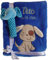 Wuff-Dogsworld Babydecke mit Namen Bestickt Babyrassel Greifling Baby Geschenk Geburt Taufe (Petrol Hund)