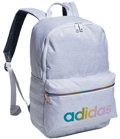 adidas Klassischer 3S-Rucksack für Jungen und Mädchen, Jersey Weiß/Roségold Regenbogen, Einheitsgröße, Klassischer 3s Rucksack für Jungen und Mädchen