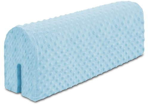 Bettkantenschutz für Kinderbetten 70 cm - Schutz für Bettrahmen Baby Bett rausfallschutz für boxspringbett bettgitter mit Bezug Kantenschutz Kinder Babybett Blau