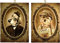 KUSTOM ART Set mit 2 Bildern im Vintage-Stil, Serie Aristokratische Hunde, Druck auf Holz