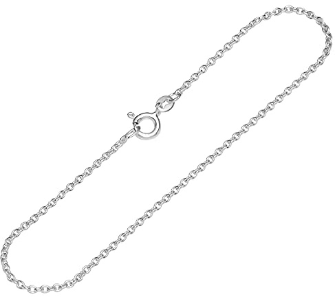 NKlaus Armband für Damen 925 Sterling Silber, 19cm rund Ankerkette, 1 Stück