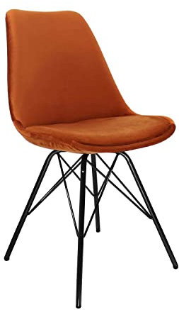 Kick Collection Esszimmerstühl Velvet - Samt - Orange - Modern und Hochwertig - Samtstoff und Metall - Erhältlich in vielen Farben