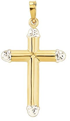 JC Trauringe Goldanhänger Kreuz in 375 Bicolor Kettenanhänger Damen Schmuck Anhänger Gold 8109