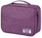 ACOPTON Organizzatore elettronico, borsa organizer portatile da viaggio, custodia impermeabile per accessori elettronici per iPad, cavi, caricabatterie, hard disk, power bank, carte da gioco (viola)