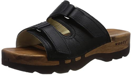 woody Herren Roman Holzschuh, schwarz, 40 EU