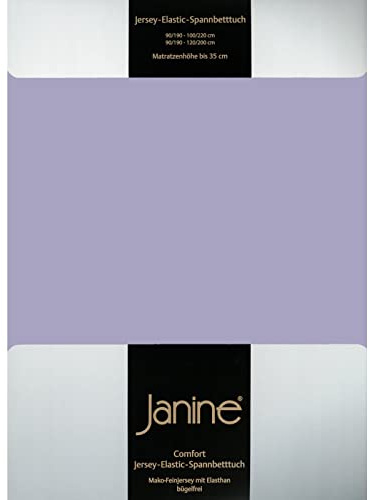 Janine Spannbettlaken Elastic - extra weiches und elastisches Spannbetttuch - für Matratzen 90x190cm bis 120x200cm Lavendel
