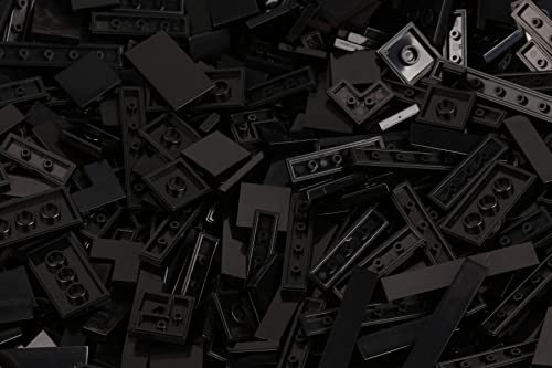 Steinchenshop Klemmbausteine 900 Stück Fliesen Tiles Black nach Form Sortiert (schwarz)