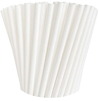 100 White Biodegradable Paper Straws co-Friendly Biodegradable Drinking Straws Bulk for Party Supplies, Bridal/Baby Shower, Birthday, Mixed Drinks, Weddings, Restaurant, Food Service, Drink Stirrer