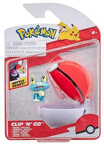 Pokémon PKW3133 - Clip'n'Go Poké Balls - Froxy & Pokéball, offizieller Pokéball mit 5cm Figur
