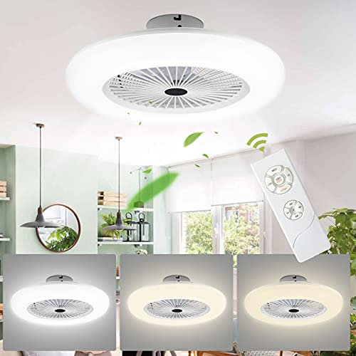 Lospitch 2X Deckenventilator mit Beleuchtung, 80W Leise Deckenlampe mit Ventilator Einstellbare Windgeschwindigkeit und Farbtemperatur, Lüfterlicht mit Timer,für Wohnzimmer Schlafzimmer