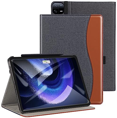 ZtotopCases Hülle für Xiaomi Pad 6/Xiaomi Pad 6 Pro 11 Zoll 2023,Premium Pu Leder Business Stand Folio Cover, mit Stifthalter Mehrere Blickwinkel,Tablet Case mit Auto Sleep/Wake,Denim Schwarz