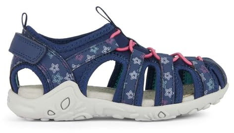 Geox J Sandal Whinberry G, Sandalia Mujer, Azul Marino, Fucsia, 37 EU
