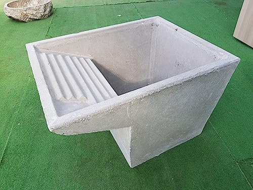 Lavabo pilozzo bañera fregadero uso lavandería hormigón gris 63x50xh42