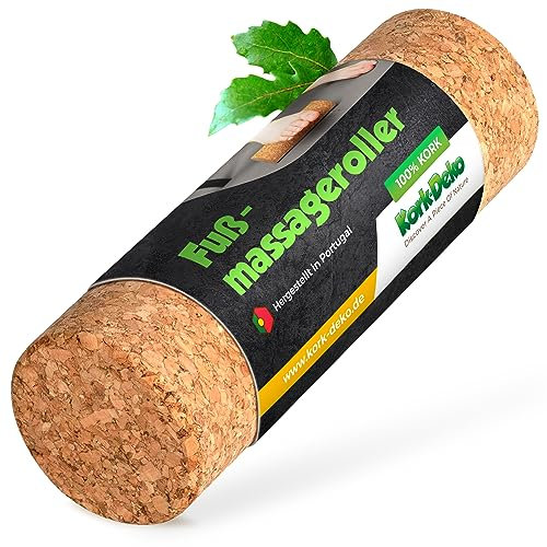 Fußmassageroller aus Kork | Kork-Faszienrolle für Füsse | Massagerolle für den Fuß | 160x50mm | Made in Portugal
