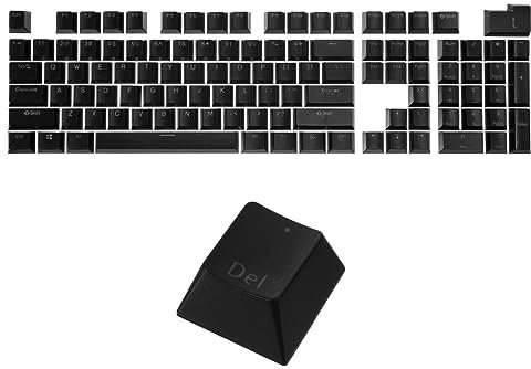 sourcing map 108 Keys Pudding Keycaps Set OEM Profile 60 Percent ABS for Mechanical Keyboard Layout, Black Double Shot