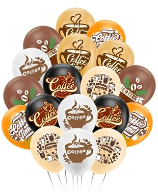 30 PCS Coffee Balloons, 6 Styles of Coffee Themed Balloons for Coffee Party Decorations Coffee Party Favors Coffee Birthday Party Supplies
