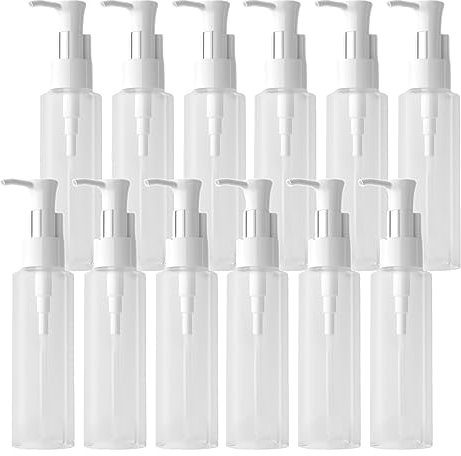 BPZXL 12 Pezzi 100ml Trasparent plastica flacone Vuoti da Bottiglie con Pompa Flaconi di Lozione, per riempire lozioni, shampoo, saponi per il corpo e trucchi, ecc.