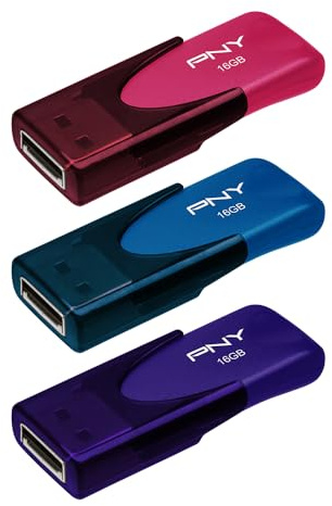 PNY Attaché 4 USB-Stick 2.0, 16 GB, 3er-Pack