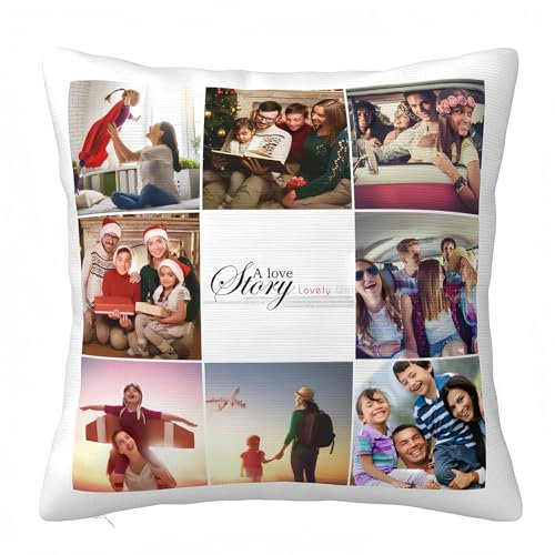 Bbflyper Personalisierte Kissenbezüge, einzigartiger Kissenbezug mit jedem Foto/Text, individuelles Geschenk für Paare, optionaler zweiseitiger Druck, ohne Füllung (80 x 80 cm)