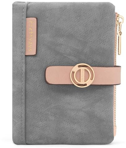 REETEE Portefeuille Femme PU Cuir Porte Monnaie Femme Petit Format Courte Porte Feuilles pour Femmes Porte-chéquiers Porte-Cartes 7 Emplacements pour Cartes et Zippé Pochette à Monnaie (Gris foncé)