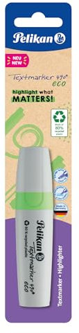 Pelikan Textmarker 490 eco, Neon-Grün, 1 Stück auf Blisterkarte