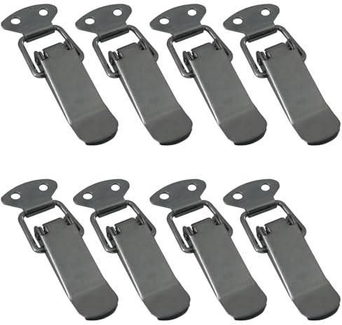 SOTECH 8 Stück Spannverschluss LATCH verzinkt 78 mm | Kniehebelspanner Hebelverschluss Kistenverschluss für Werkzeugkasten, Truhe, Tische, Schränke