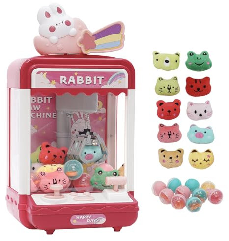 Ark miido Claw Machine for Kids, Candy Machine Grabber Arcade Game Toys, Mini Vending Machine Dispenser Machine With Music & 10 Dolls and 10 Capsules Educational Toy for Kids Gift