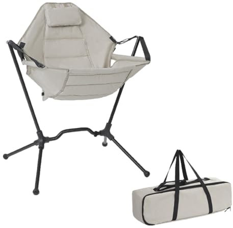 Hamaca balancín – Silla de relajación de camping plegable | Silla colgante ajustable con bolsa de transporte, tumbona plegable, columpio, césped para montar en viajes al aire libre