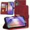 HuiYouMY 2-in-1 Case Compatible with Nokia C12 Leather Phone Case, Wallet Case Cover [Card Slots] [Kickstand] Magnetic Closure Full Protection Book Folio Design wallet flip phone case - Red