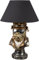Kremers Schatzkiste Antikfarbene Hundelampe mit schwarzem Stoffschirm 57cm Vintage Deko Tischlampe aus Kunststein - Perfekt für Wohnzimmer, Schlafzimmer und Büro Stehlampe Dogge