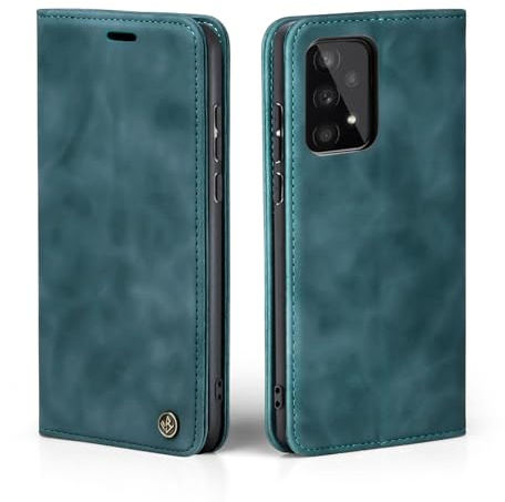 LBH Handyhülle für Samsung Galaxy A33 5G in Petrol Blau mit Karten- und Geldfach Smartphone Hülle mit Standfunktion Flip Case Schutzhülle Magnetverschluss Vintage