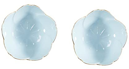 COLLBATH 2stücke Schüssel Porzellan Blumen Keramik-gewürz-dip-schale Für Küche Grillen Essig Soße Salz Gewürze Snacks Teller Saucenschale