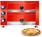 Llchaensc Forno Elettrico Professionale per Pizza 300°C A Due Ripiani per Ristorante Camion di Cibo 1100W 13.8X13.4X13in Acciaio Inox