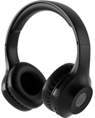 Retekess TR104P Casque Radio FM, Pliable et Léger Casque Over-Ear, Prend en Charge de l'Entrée AUX Alimentation par Batterie pour Les Examens, Le Sport, Étudiant, Cadeau de Noël (Noir)
