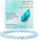 Bivei Aquamarin - Gelassenheit - Perlenarmband für Frauen 6mm Halbedelstein dehnbarer elastischer Schmuck Yoga Geschenke