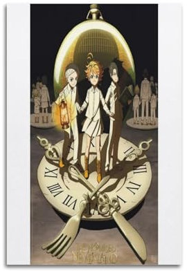 NRCKMIHRAE Anime-Poster, The Promised Neverland, dekoratives Gemälde, Leinwand, Wandposter und Kunstdruck, moderne Familienschlafzimmer-Dekoration, Poster, 40 x 60 cm